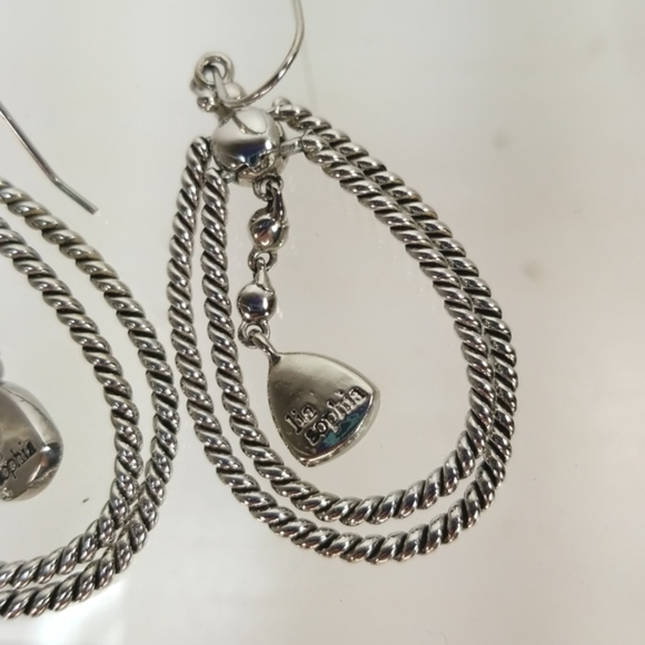 Lia Sophia Sliver Multicolor Gemstone Teardrop Dangle Earrings - Picture 6 of 6